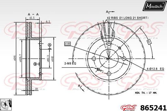 Maxtech 827052 - Гальмівний диск autocars.com.ua