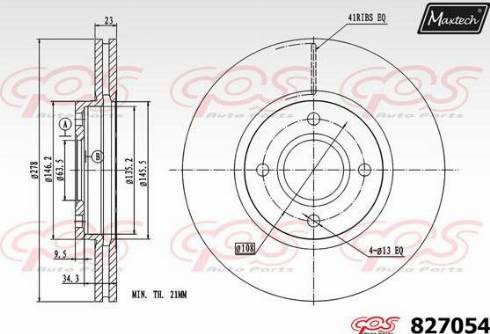 Maxtech 827054.0000 - Гальмівний диск autocars.com.ua