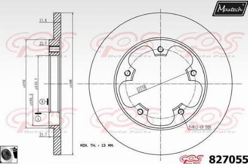 Maxtech 827055.0060 - Тормозной диск autodnr.net