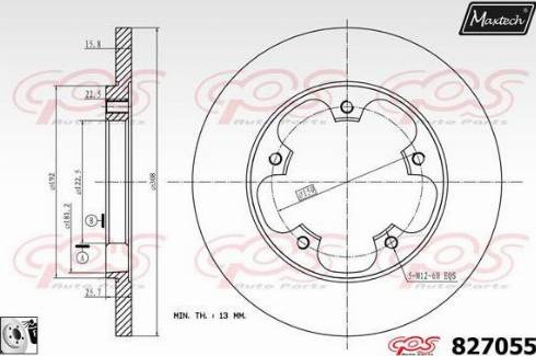 Maxtech 827055.0080 - Тормозной диск autodnr.net