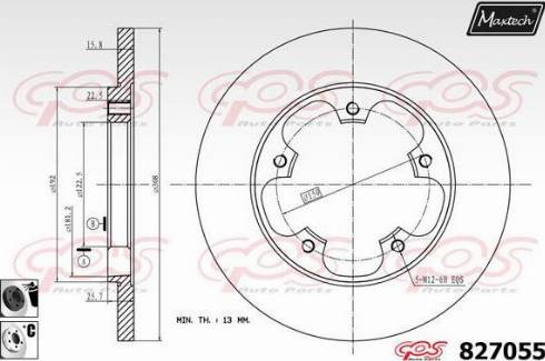 Maxtech 827055.6060 - Тормозной диск autodnr.net