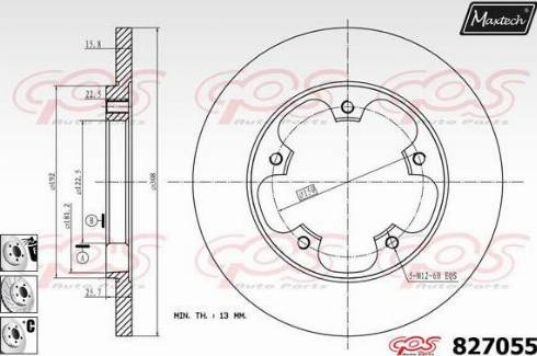 Maxtech 827055.6880 - Тормозной диск autodnr.net