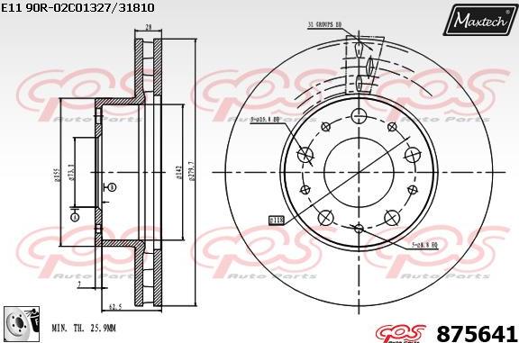 Maxtech 828007 - Гальмівний барабан autocars.com.ua