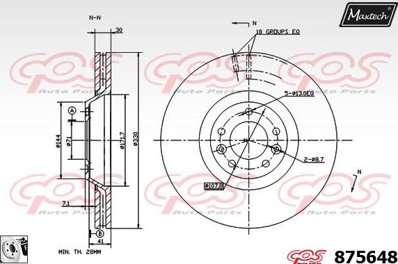 Maxtech 828011 - Гальмівний барабан autocars.com.ua