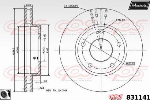 Maxtech 831141.0060 - Гальмівний диск autocars.com.ua