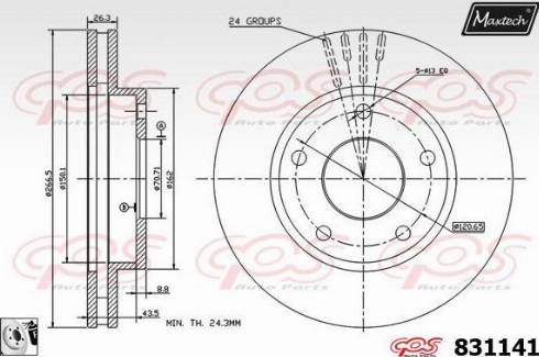 Maxtech 831141.0080 - Гальмівний диск autocars.com.ua