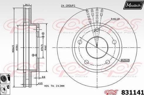 Maxtech 831141.6060 - Гальмівний диск autocars.com.ua