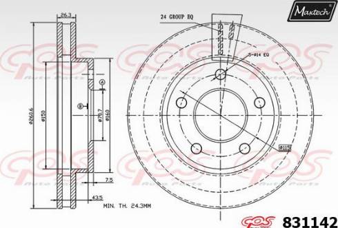 Maxtech 831142.0000 - Гальмівний диск autocars.com.ua