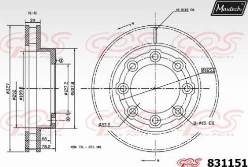 Maxtech 831151.0000 - Гальмівний диск autocars.com.ua