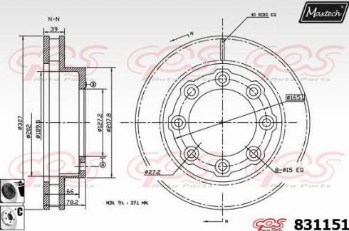 Maxtech 831151.6060 - Гальмівний диск autocars.com.ua