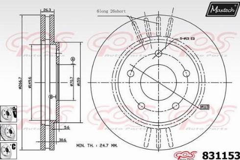 Maxtech 831153.6980 - Гальмівний диск autocars.com.ua