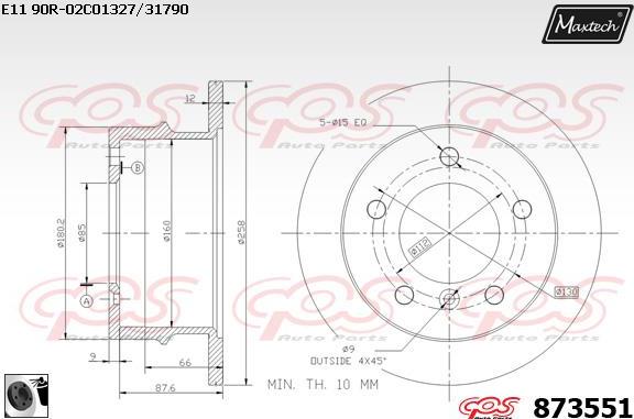 Maxtech 831167 - Гальмівний диск autocars.com.ua