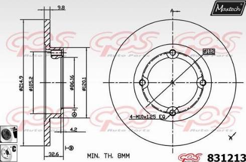 Maxtech 831213.6060 - Гальмівний диск autocars.com.ua