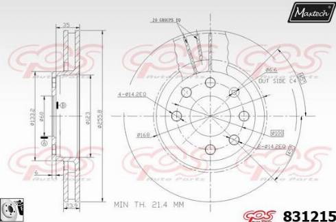 Maxtech 831215.0080 - Гальмівний диск autocars.com.ua