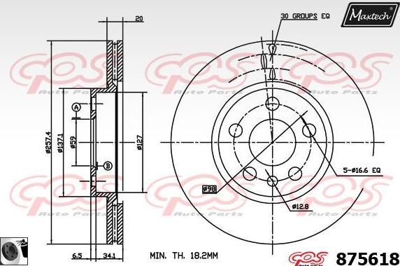 Maxtech 831235 - Гальмівний диск autocars.com.ua