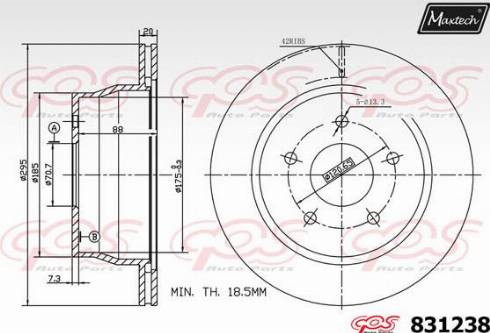 Maxtech 831238.0000 - Гальмівний диск autocars.com.ua