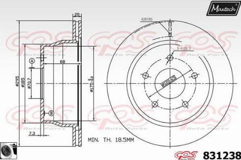 Maxtech 831238.0060 - Гальмівний диск autocars.com.ua