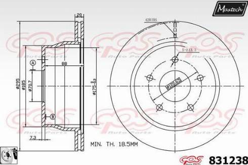 Maxtech 831238.0080 - Гальмівний диск autocars.com.ua