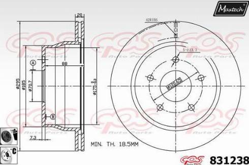 Maxtech 831238.6060 - Гальмівний диск autocars.com.ua