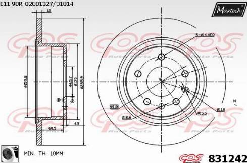 Maxtech 831242.0060 - Гальмівний диск autocars.com.ua