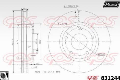 Maxtech 831244.0060 - Гальмівний диск autocars.com.ua