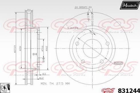 Maxtech 831244.0080 - Гальмівний диск autocars.com.ua