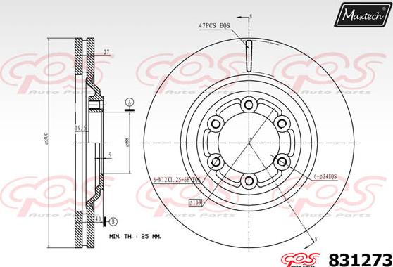 Maxtech 831248 - Гальмівний диск autocars.com.ua