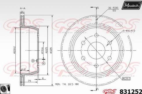 Maxtech 831252.0060 - Гальмівний диск autocars.com.ua