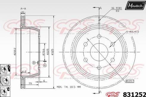 Maxtech 831252.6880 - Гальмівний диск autocars.com.ua