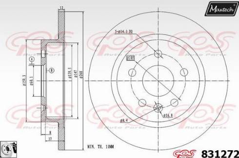 Maxtech 831272.0080 - Гальмівний диск autocars.com.ua