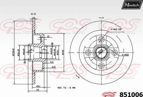 Maxtech 851006.0000 - Тормозной диск autodnr.net