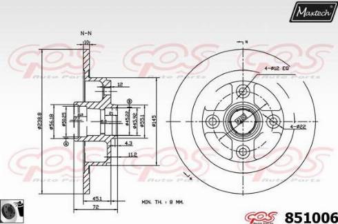 Maxtech 851006.0060 - Тормозной диск autodnr.net