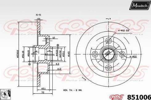 Maxtech 851006.0080 - Тормозной диск autodnr.net