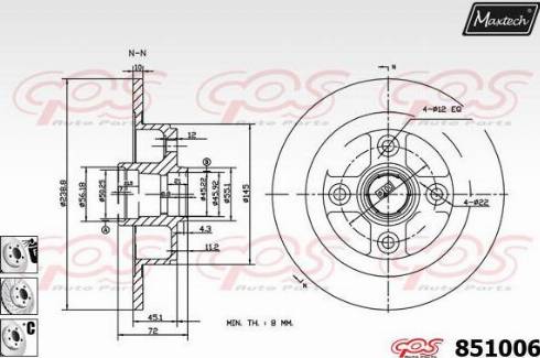 Maxtech 851006.6880 - Тормозной диск autodnr.net