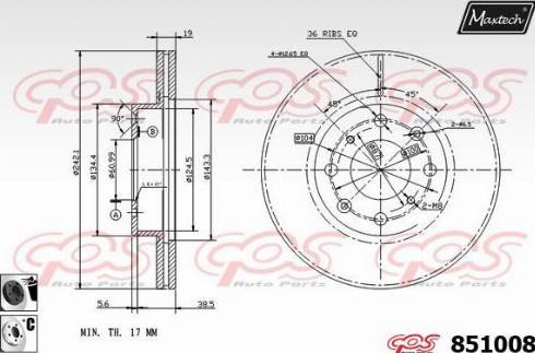 Maxtech 851008.6060 - Гальмівний диск autocars.com.ua