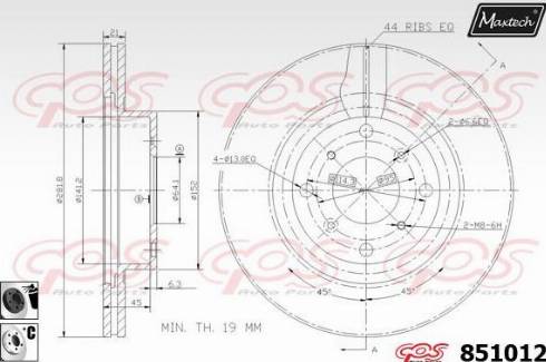 Maxtech 851012.6060 - Гальмівний диск autocars.com.ua