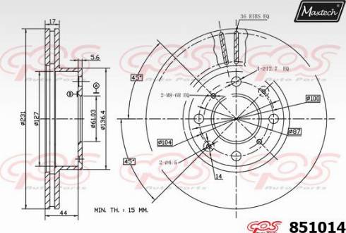 Maxtech 851014.0000 - Тормозной диск autodnr.net