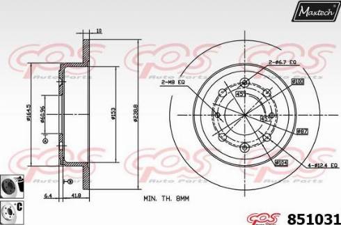 Maxtech 851031.6060 - Гальмівний диск autocars.com.ua