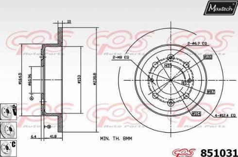 Maxtech 851031.6880 - Гальмівний диск autocars.com.ua