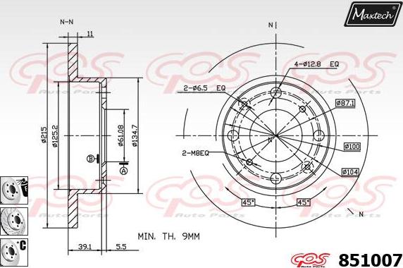 Maxtech 851032 - Гальмівний диск autocars.com.ua