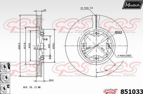 Maxtech 851033.6880 - Гальмівний диск autocars.com.ua