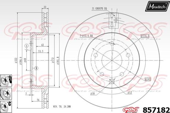 Maxtech 851053 - Гальмівний диск autocars.com.ua