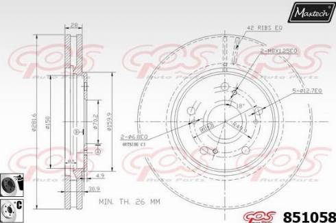 Maxtech 851058.6060 - Гальмівний диск autocars.com.ua