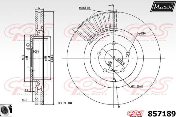 Maxtech 851058 - Гальмівний диск autocars.com.ua