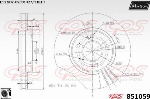 Maxtech 851059.0060 - Гальмівний диск autocars.com.ua