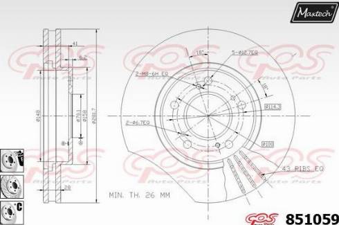 Maxtech 851059.6880 - Гальмівний диск autocars.com.ua