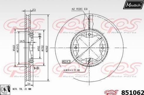 Maxtech 851062.0080 - Тормозной диск autodnr.net