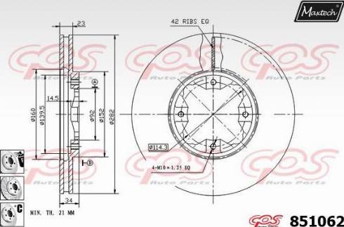 Maxtech 851062.6880 - Гальмівний диск autocars.com.ua