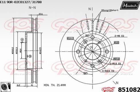 Maxtech 851082.0060 - Гальмівний диск autocars.com.ua