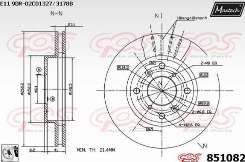 Maxtech 851082.0080 - Гальмівний диск autocars.com.ua